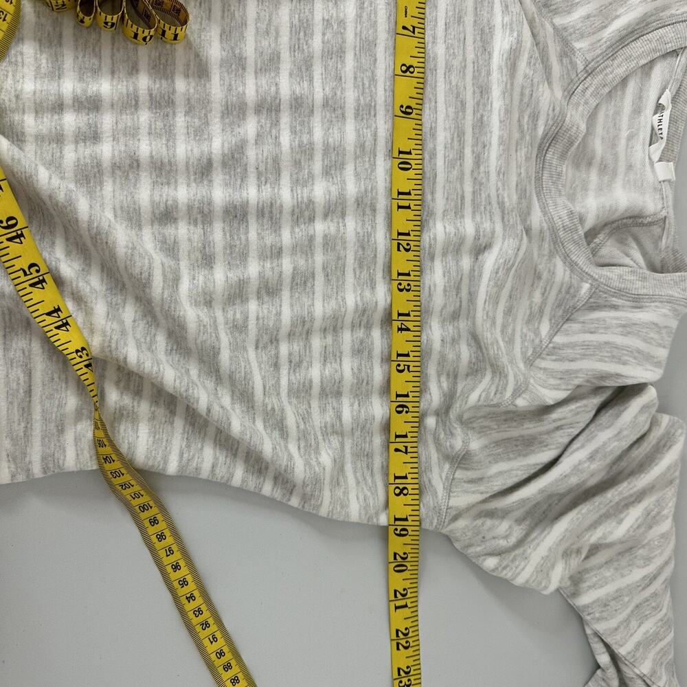 Athleta Dress Womens Large Gray Striped Criss Cross Sweatshirt Lagenlook Casual - Picture 12 of 15